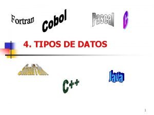 4 TIPOS DE DATOS 1 Conceptos Bsicos n