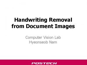 Remove handwriting from image