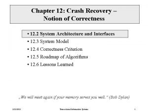 Crash recovery definition