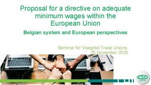 Proposal for a directive on adequate minimum wages