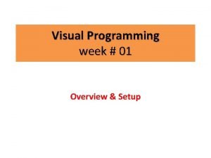 Visual programming course outline