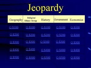 Jeopardy Religion Ethnic Group History Q 100 Q