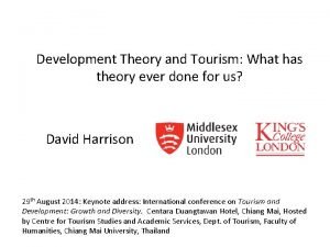 5 theories of tourism development