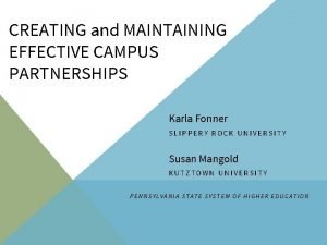 Maintaining effective partnerships