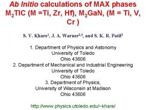 Ab Initio calculations of MAX phases M 2