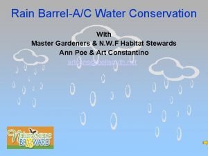 Rain BarrelAC Water Conservation With Master Gardeners N