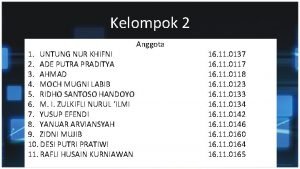 Kelompok 2 1 UNTUNG NUR KHIFNI 2 ADE