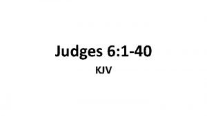 Judges 6:1-27