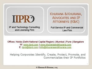 Khurana & khurana advocates and ip attorneys