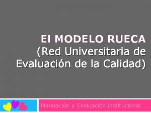 El MODELO RUECA Red Universitaria de Evaluacin de