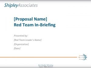 Red team proposal