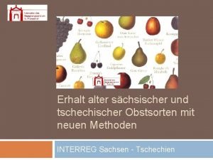 Erhalt alter schsischer und tschechischer Obstsorten mit neuen