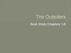 The Outsiders Book Study Chapters 1 6 Characterization