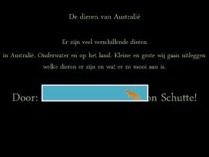 De dieren van Australi Er zijn veel verschillende