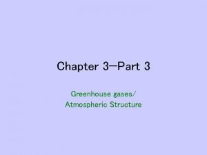 Chapter 3Part 3 Greenhouse gases Atmospheric Structure Review