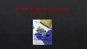 Projet science pour tous Le dernier fado de