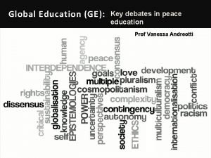 Global Education GE Key debates in peace education