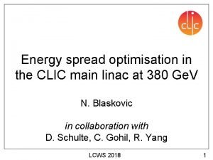 Energy spread optimisation in the CLIC main linac