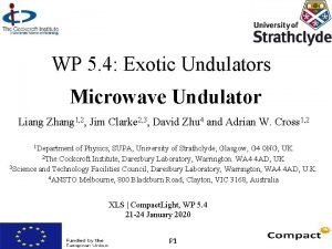 WP 5 4 Exotic Undulators Microwave Undulator Liang