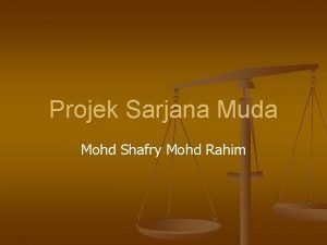 Projek Sarjana Muda Mohd Shafry Mohd Rahim PSM