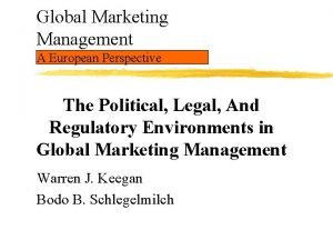 Global Marketing Management A European Perspective The Political