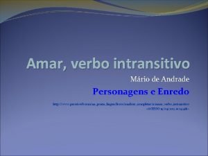 Amar verbo intransitivo Mrio de Andrade Personagens e