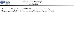 How to create scorm package