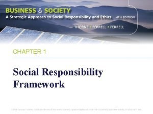 Social responsibility framework chapter 1