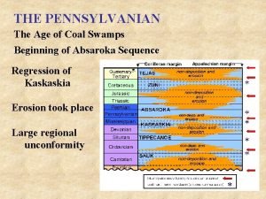 THE PENNSYLVANIAN The Age of Coal Swamps Beginning