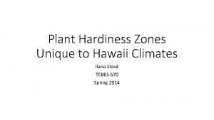 Hardiness zone hawaii