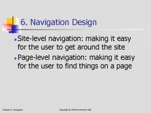 6 Navigation Design Sitelevel navigation making it easy
