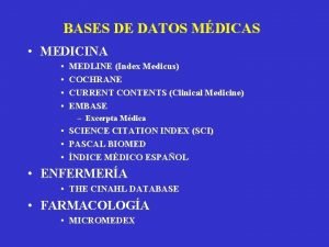 Medline index medicus