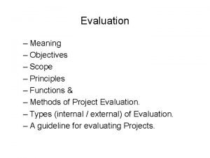 Principles of evaluation meaning