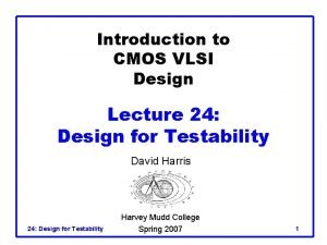 Introduction to CMOS VLSI Design Lecture 24 Design