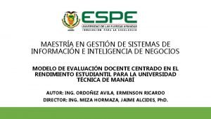 MAESTRA EN GESTIN DE SISTEMAS DE INFORMACIN E