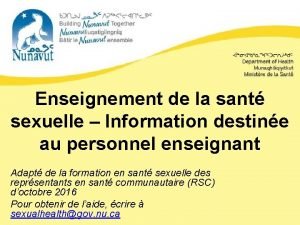 Enseignement de la sant sexuelle Information destine au