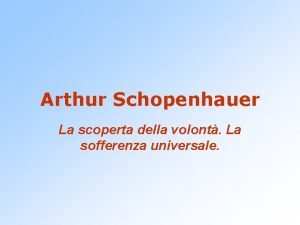 Schopenhauer sofferenza