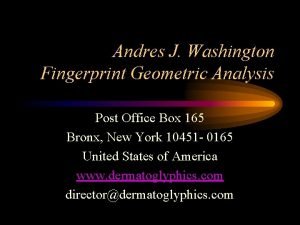 Andres J Washington Fingerprint Geometric Analysis Post Office