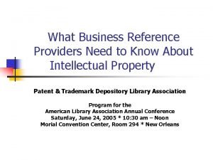 What Business Reference Providers Need to Know About