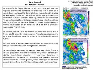 Aviso Especial Por temporal lluvioso CENTRO DE ESTUDIOS