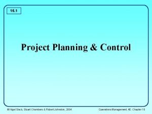 16 1 Project Planning Control Nigel Slack Stuart