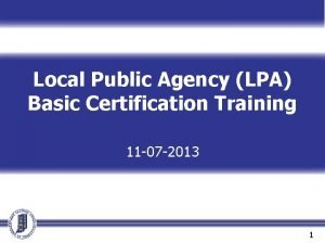 Lpa certification