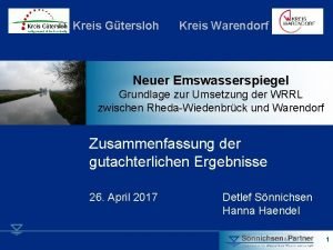 Kreis Gtersloh Kreis Warendorf Neuer Emswasserspiegel Grundlage zur