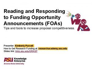 Reading and Responding to Funding Opportunity Announcements FOAs