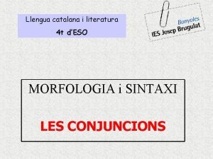 Llengua catalana i literatura 4 t dESO MORFOLOGIA