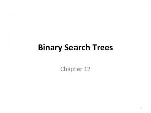 Binary Search Trees Chapter 12 1 2 Search
