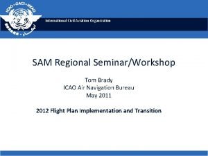 International Civil Aviation Organization SAM Regional SeminarWorkshop Tom
