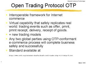 Internet open trading protocol