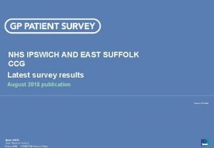 NHS IPSWICH AND EAST SUFFOLK CCG Latest survey