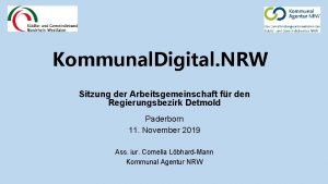 Kommunal Digital NRW Sitzung der Arbeitsgemeinschaft fr den